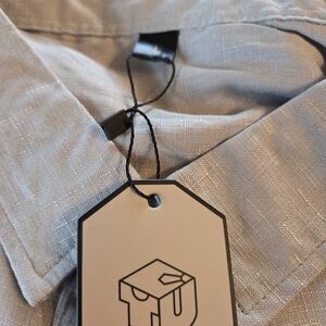 Light Gray Button-Up Shirt L Short Sleeve